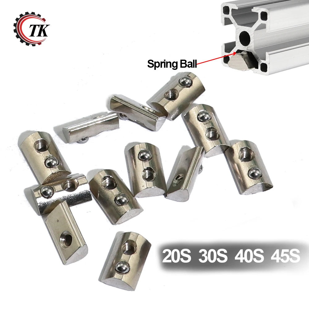 Transkoot алюминиевый экструзионный профиль 3030 4040 4545 CNC M4 M5 M6 M8 полукруглый эластичный пружинный гайка шариковая гайка