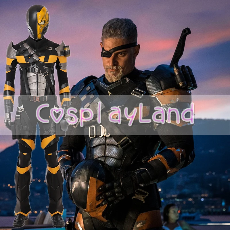 DC супер злодей Deathstroke косплей костюм, полный набор Slade Joseph Wilson Косплей Костюм Костюмы на Хэллоуин для мужчин наряд
