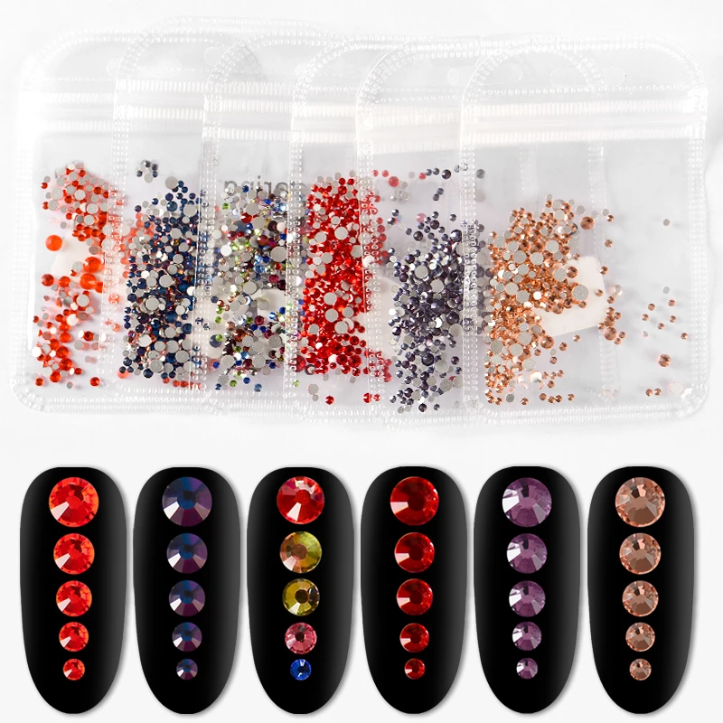 

Mixed 300pcs Crystal Clear AB Nail Art Rhinestones DIY Non Hotfix Flatback Acrylic Nail Stones Gems For 3D Nails Art Decorations