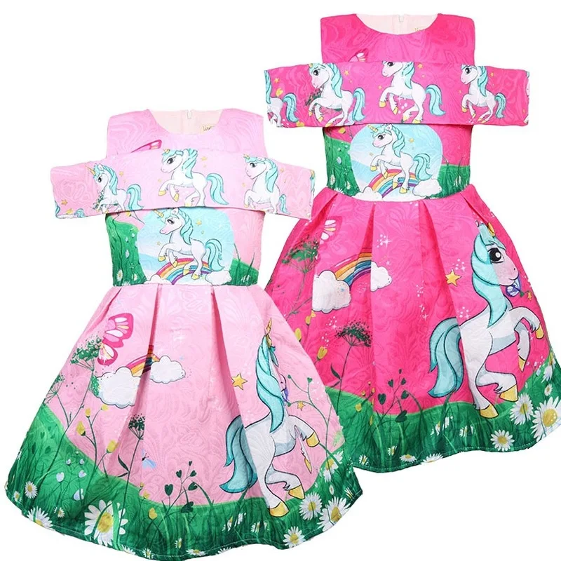 Новый летний Единорог платье-пачка для маленьких девочек дети Unicorn вечерние