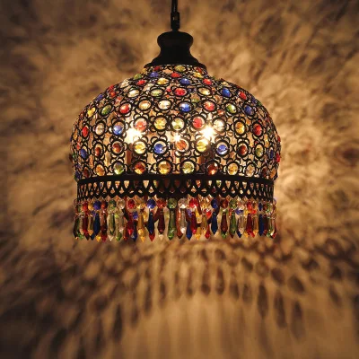 Богемные красочные хрустальные светодиодные люстры освещение для столовой