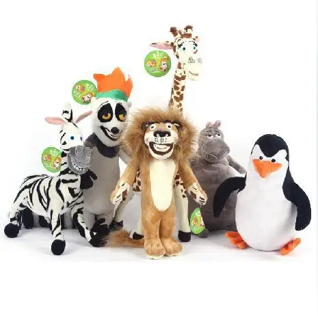6 шт./компл. детские игрушки мадагаскарский 3 жираф Лев и Пингвин аниме плюшевые