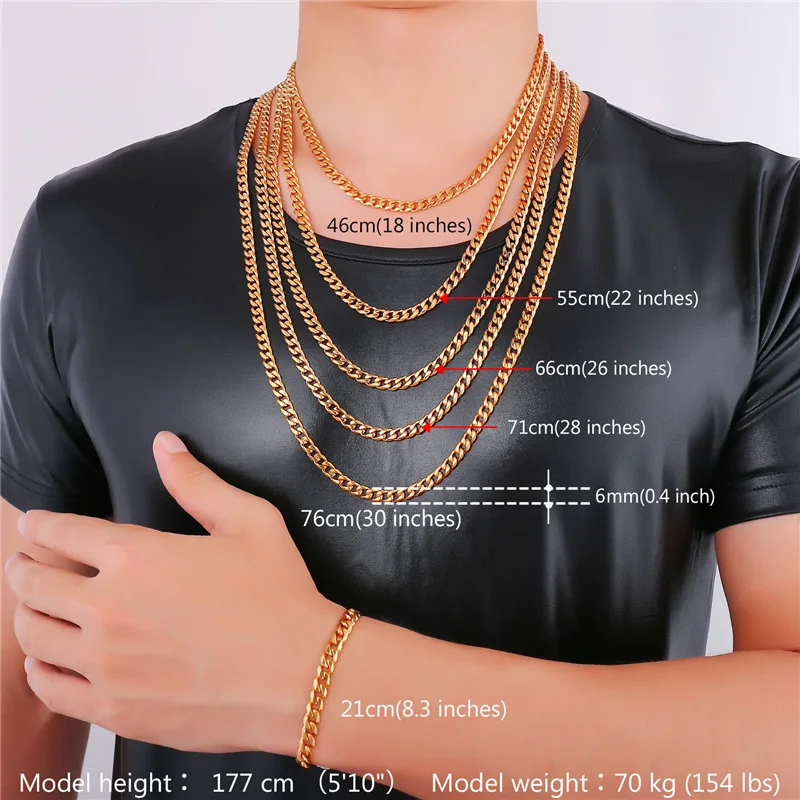 Мужской ювелирный комплект из цепочки и браслета нержавеющей стали | Украшения