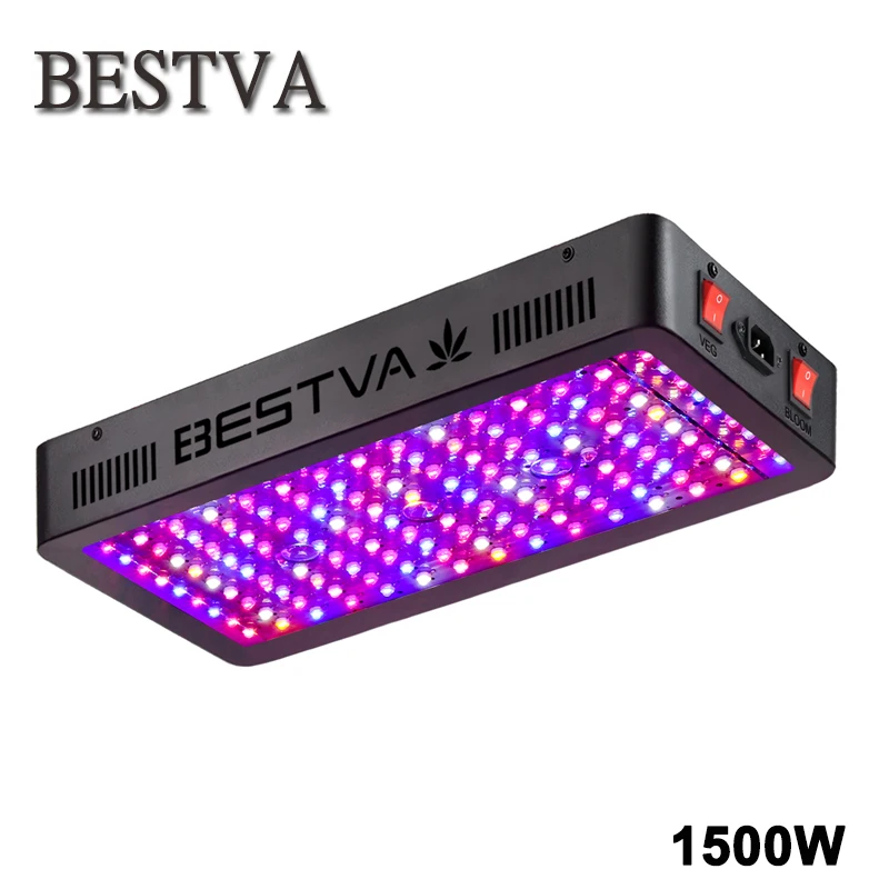 BestVA светодиодный светильник для выращивания полный спектр 1500 Вт двойные