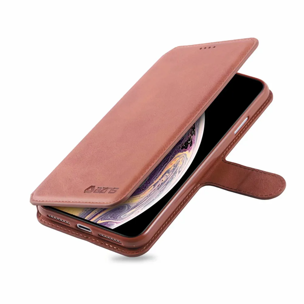 Кожаный магнитный чехол-бумажник AZNS для apple iPhone Xs Max Xr X 8 7 6S Plus, роскошный винтажный Чехол-кошелек с отделением для карт