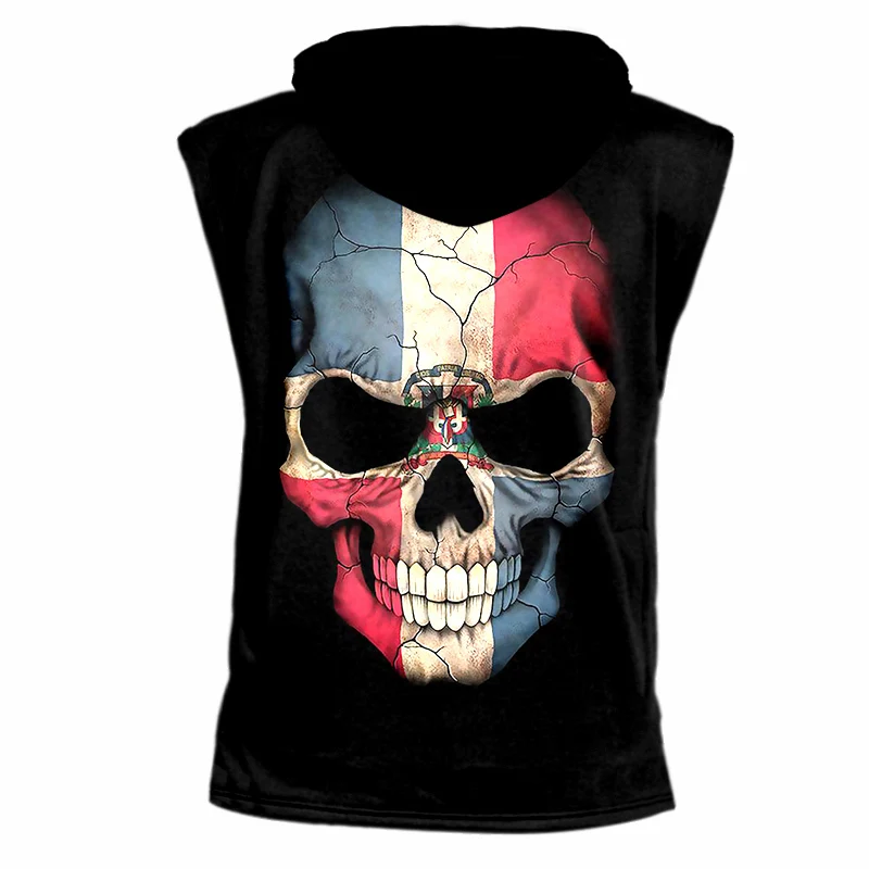 OGKB Новое поступление женский/Мужской Забавный принт флаг череп 3d с капюшоном