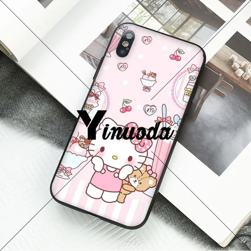 Yinuoda милый мультфильм Hello kitty красочные аксессуары для телефона чехол Apple iPhone 8 7 6 6S