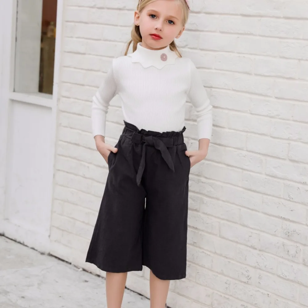 CANDYDOLL/девочек Осенние детские штаны хлопок Подрезанные одноцветное Цвет