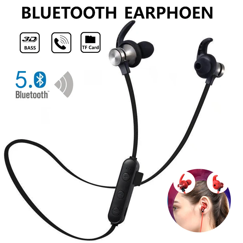 Спортивные Bluetooth наушники, беспроводные наушники, стерео Bluetooth 4,2, гарнитура, поддержка TF карты, MP3, с микрофоном для телефона, Kulaklik