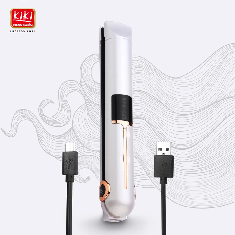 KIKI newgain Мини Универсальный беспроводной USB Перезаряжаемый выпрямитель для волос с системой блокировки утюжок для волос сухое и влажное двойное использование