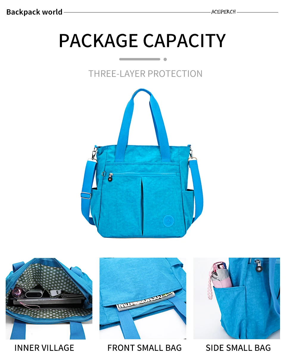 ACEPERCH женские сумки через плечо Bolsa Feminina роскошные сумки женские сумки дизайнерские для дам Повседневные нейлоновые большие вместительные пляжные сумки