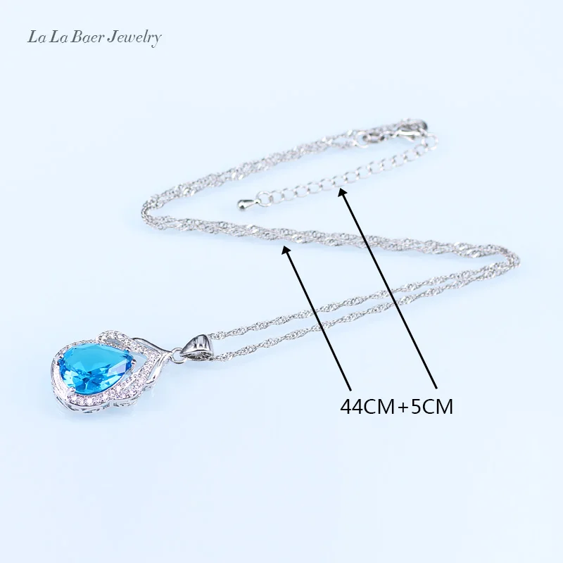 L & B Серебро 925 браслет Небесно Голубой австрийский Кристалл Ювелирные наборы