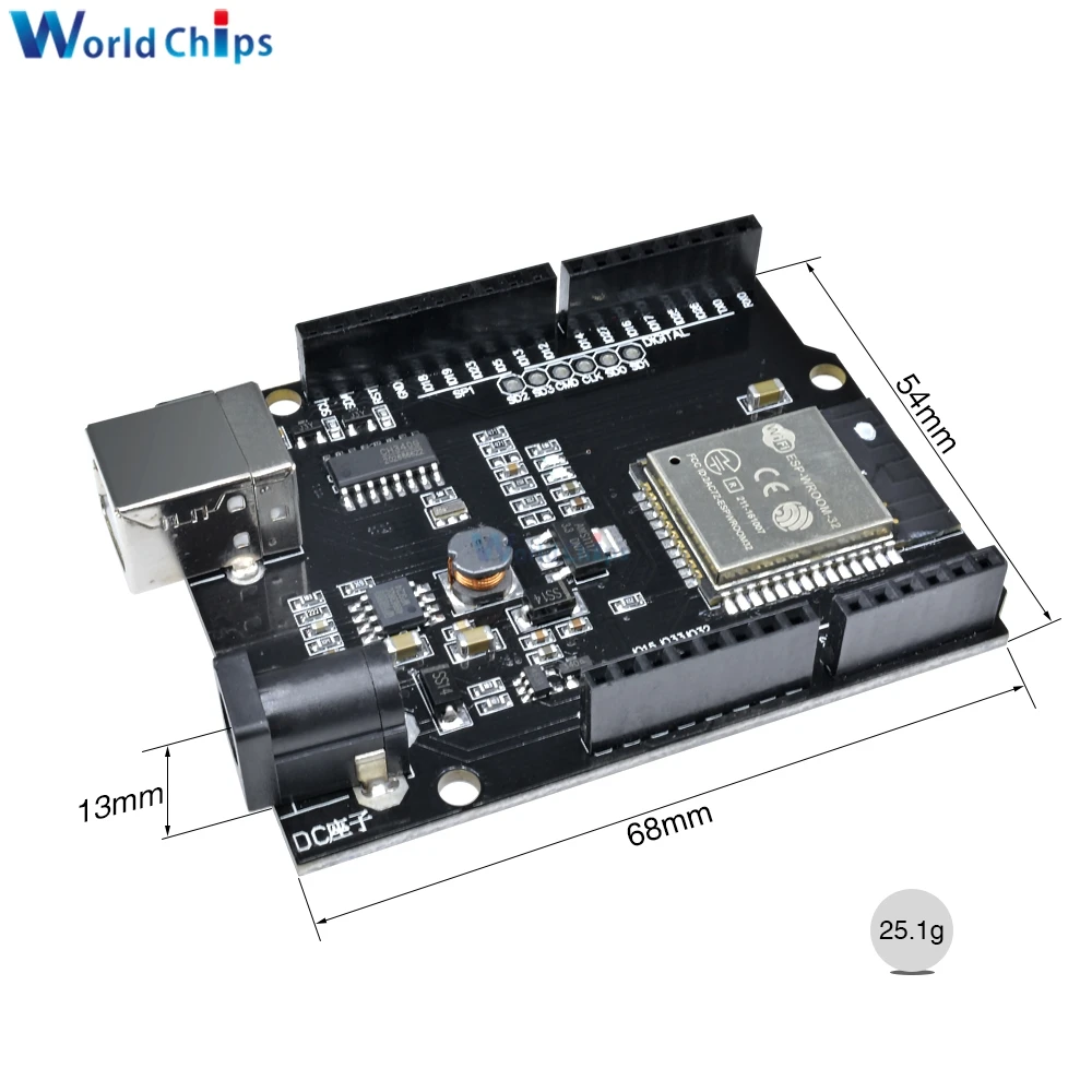 ESP32 wifi беспроводной Bluetooth макетная плата CH340 для Wemos D1 Мини USB-B интерфейс для Arduino UNO R3 D1 R32 4 Мб памяти
