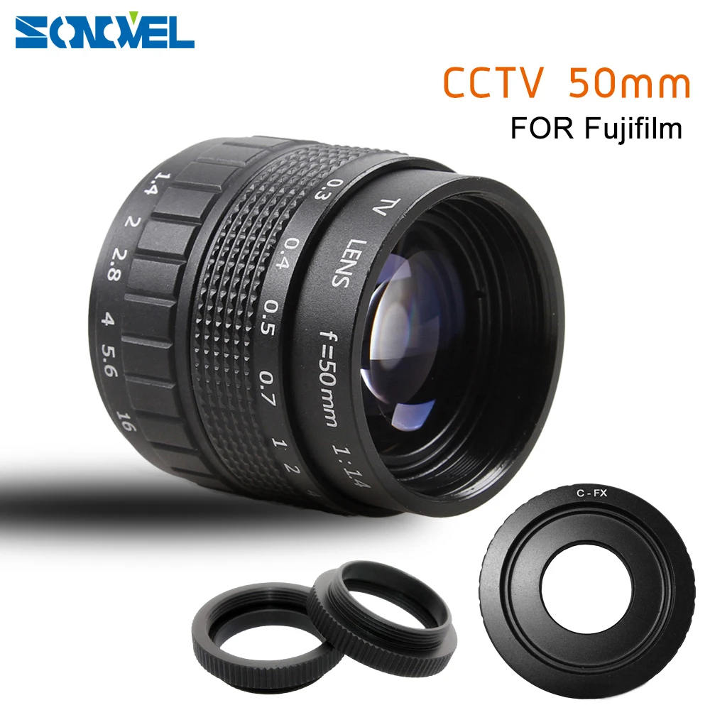 

50 мм F1.4 CC TV lens + C Mount + Macro ring для Fuji Fujifilm