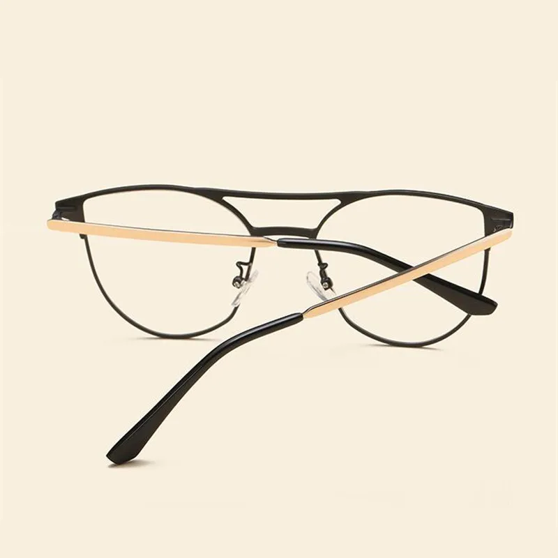 

KESMALL Fashion Optical Glasses Frame Women Men Vintage Myopia Eyeglasses Alloy Frames Gold Silvery Color Oculos De Grau YJ1008