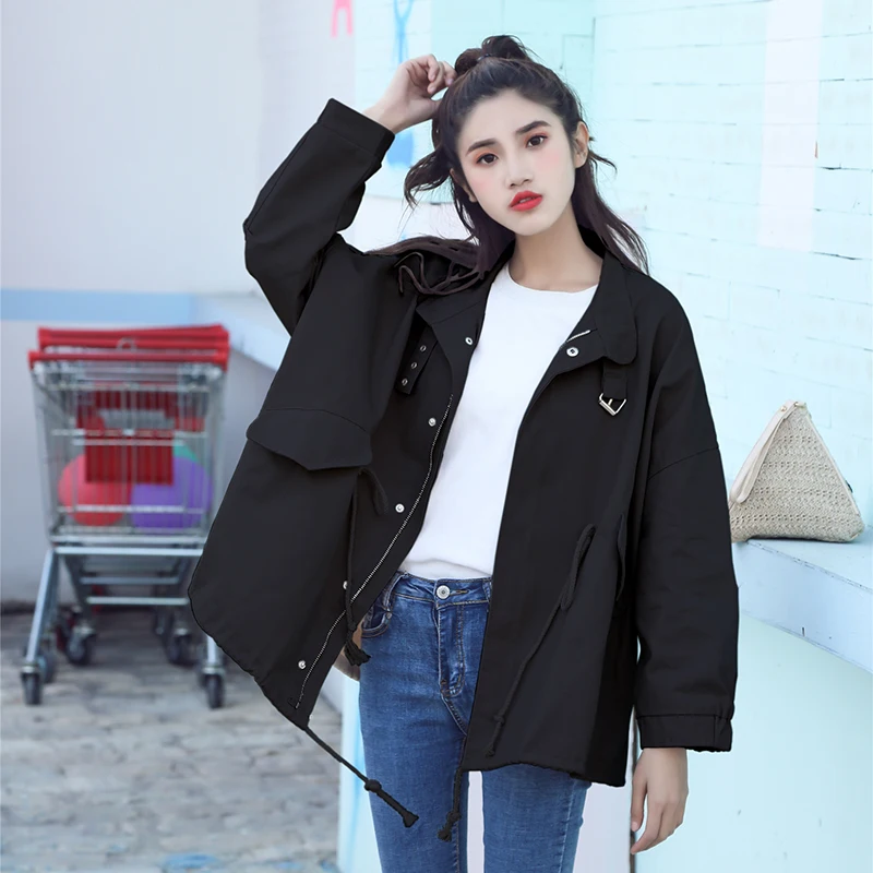 Женский Повседневный плащ Fitaylor ветровка на молнии с длинным рукавом свободная