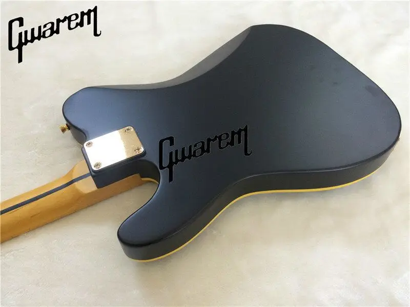 Электрогитара/Gwarem luck star tele черный цвет гитара/черная пикгард/золотое оборудование/гитара в Китае