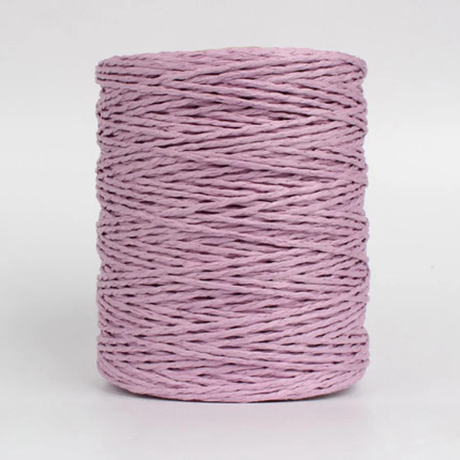 light purple 500 г рулон соломенной пряжи рафия, пряжа для вязания крючком, летняя соломенная шляпа, сумки, подушки, корзины, материал, ручная пряжа - Цвет: light purple