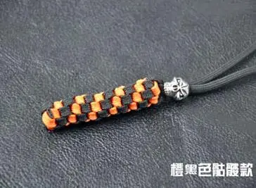 1 шт. зонтик Плетеный подвесной Зонт веревка Скелет Кулон Скелет нож осень DIY ручной кулон Открытый EDC инструмент - Цвет: Orange black