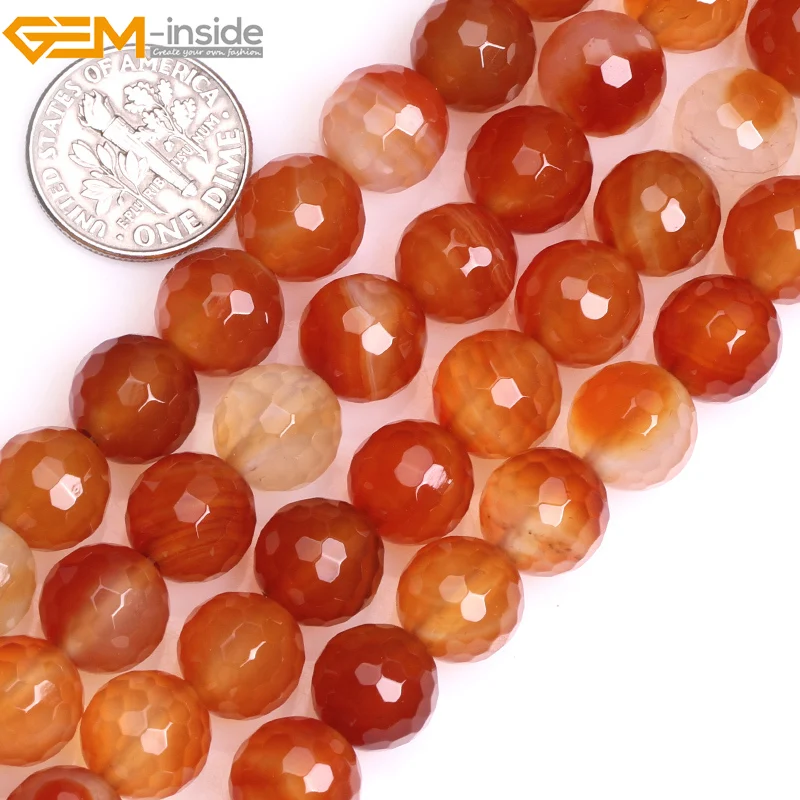 Бусы из камня и сердолика Gem-inside натуральные граненые бусы Агата для изготовления