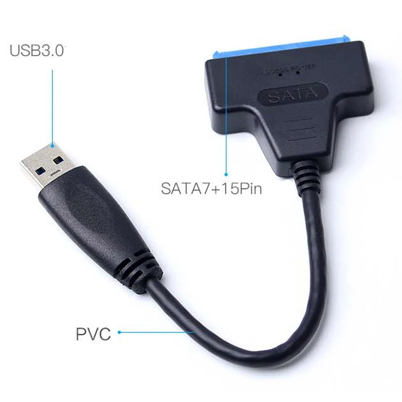 2019 USB 3 0 переходник SATA кабель 22pin sataIII к USB3 адаптеров для 2 5 &quotSATA HDD SSD USB3.0 конвертер |