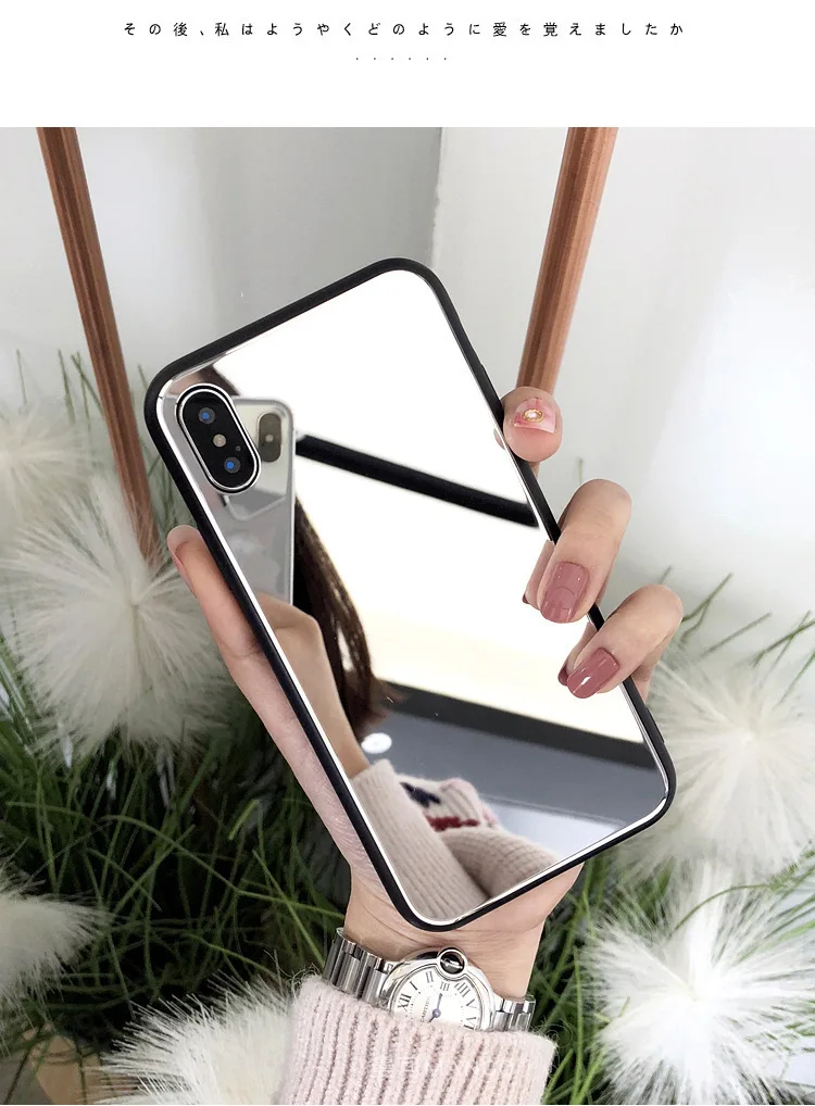 App iphone 8 case phone glass clear view smart mirror cases iPhone xr makeup 7 plus luxury |
