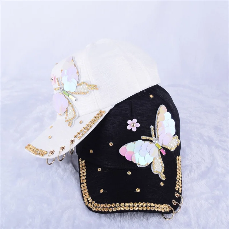 Летний snapback Берет с бабочкой для женщин модные регулируемые крылья хип хоп Тур кольцо для шляпы регулируемые бейсболки