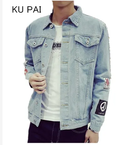 2019 Мужская джинсовая куртка высокого качества Модные джинсы куртки Slim Fit