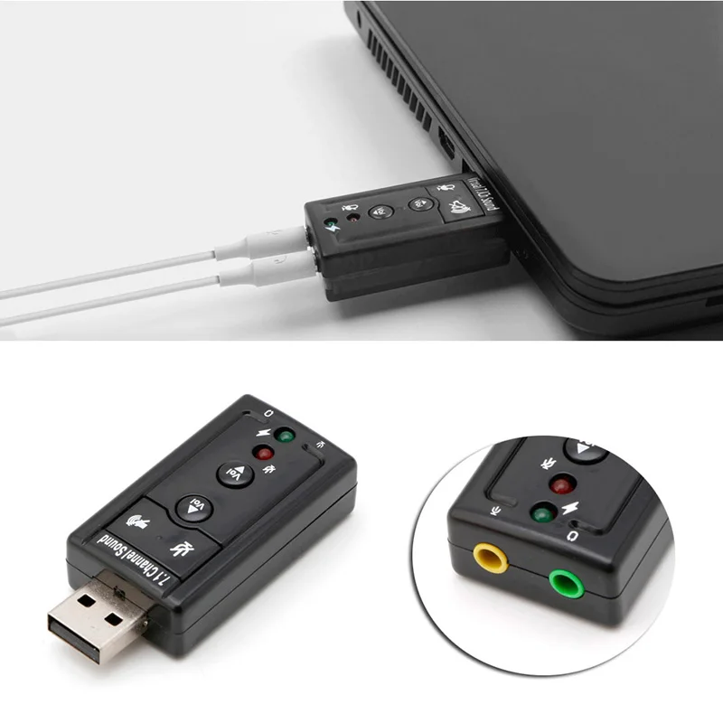 USB 2 0 внешняя 7 1 канальная 3D Виртуальная звуковая карта высокого качества адаптер