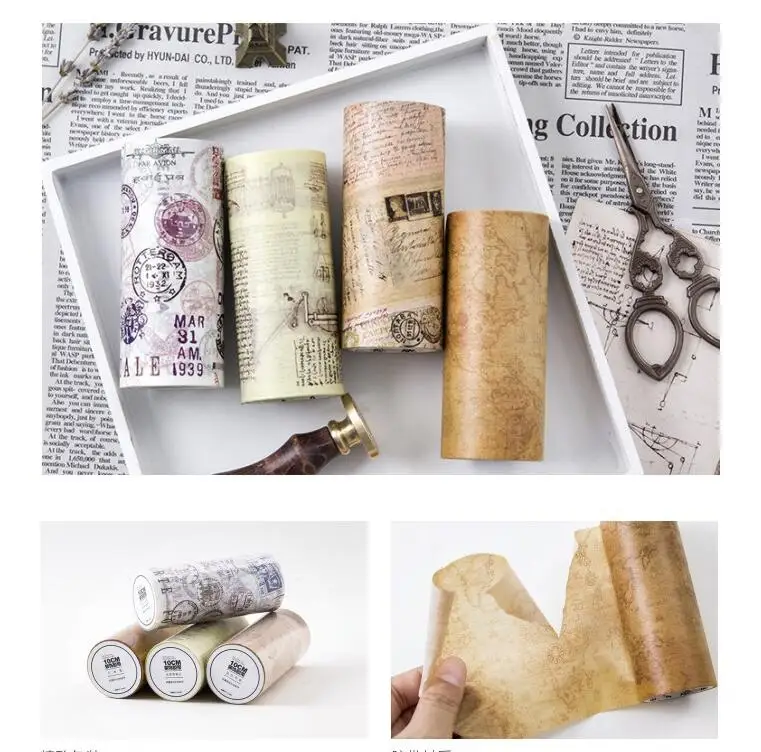 10 см в ширину Винтаж воспоминания буквы лента для декорации Washi DIY планировщик для скрапбукинга дневник маскирующая лента Escolar
