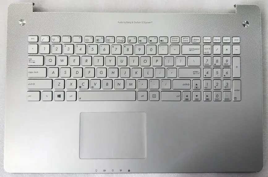 Новая английская Стандартная клавиатура для ноутбука для ASUS N750 N750J N750JV N750JK без подсветки с крышкой C - Цвет: Серый