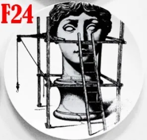 Изысканная мода Milan rosenthal Piero fornasetti тарелки чистый красочный цвет иллюстрации подвесные блюда образец комнаты/дома/отеля украшения - Цвет: Y