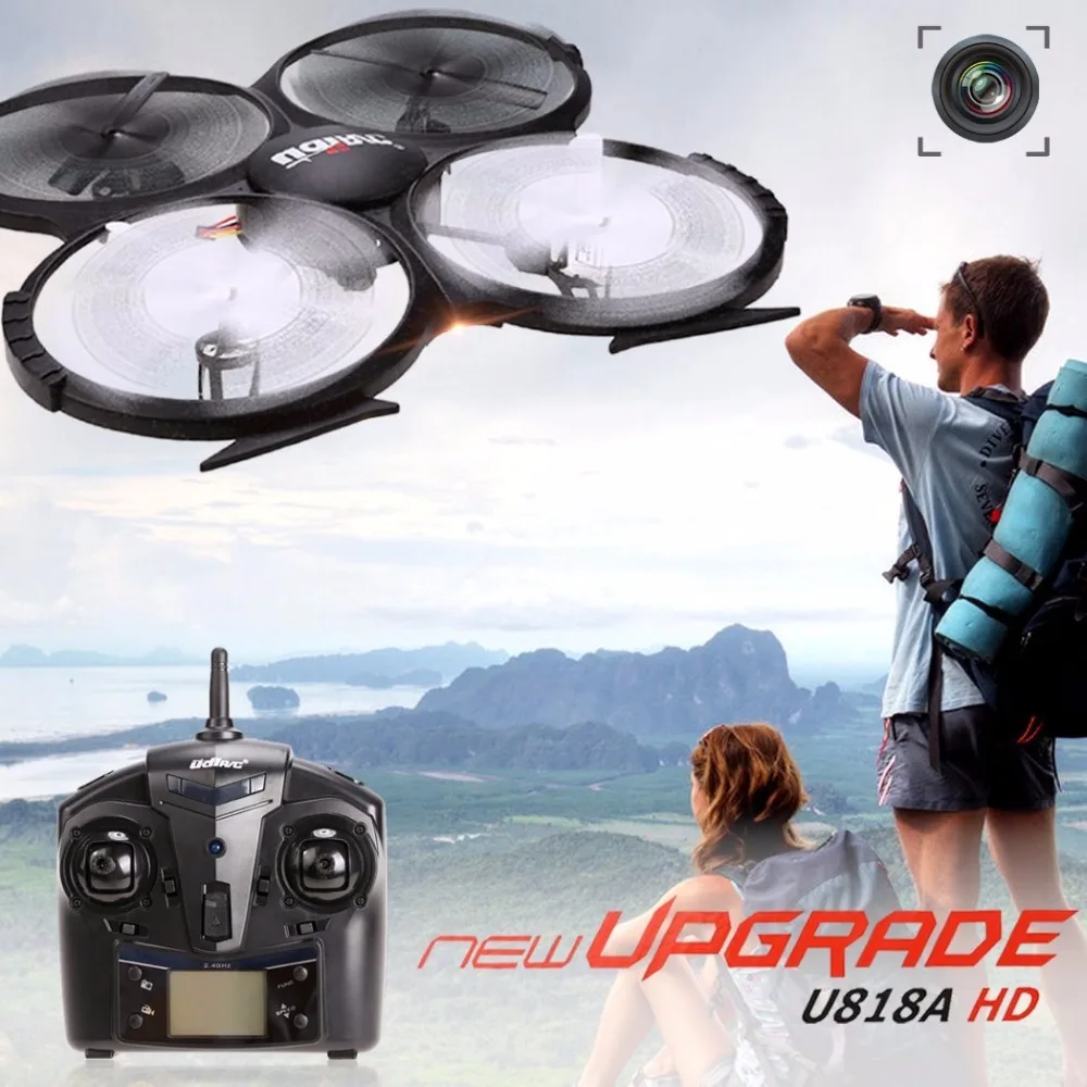 UDI U818A HD 2 4 GHz 4CH 6 осевой гироскоп Безголовый режим RC Quadcopter Drone w/HD 2MP камера