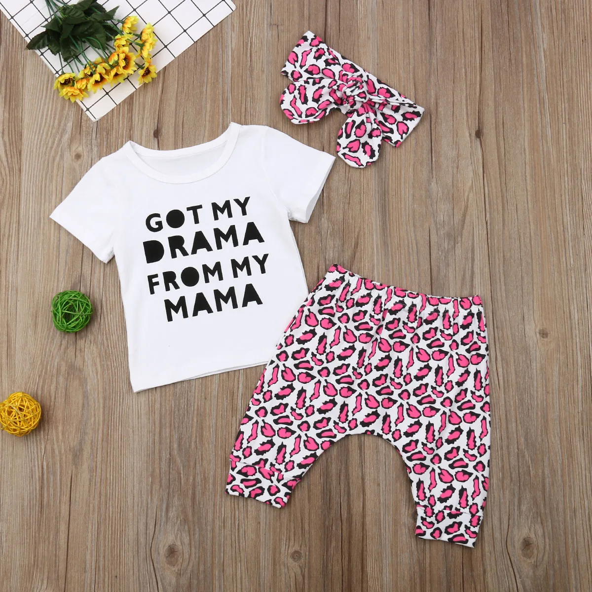 Комплект из 3 предметов хлопковая футболка с короткими рукавами для