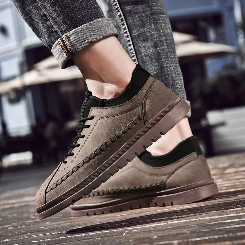 Men's Spring Genuine Leather Sneakers 2019 Waterproof Moccasins Antiskid Shoes Zapatillas de deporte Comfortable Walk | Обувь