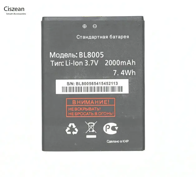 Ciszean 10 шт./лот 2000 мАч Мобильная запасная батарея для сотового телефона +