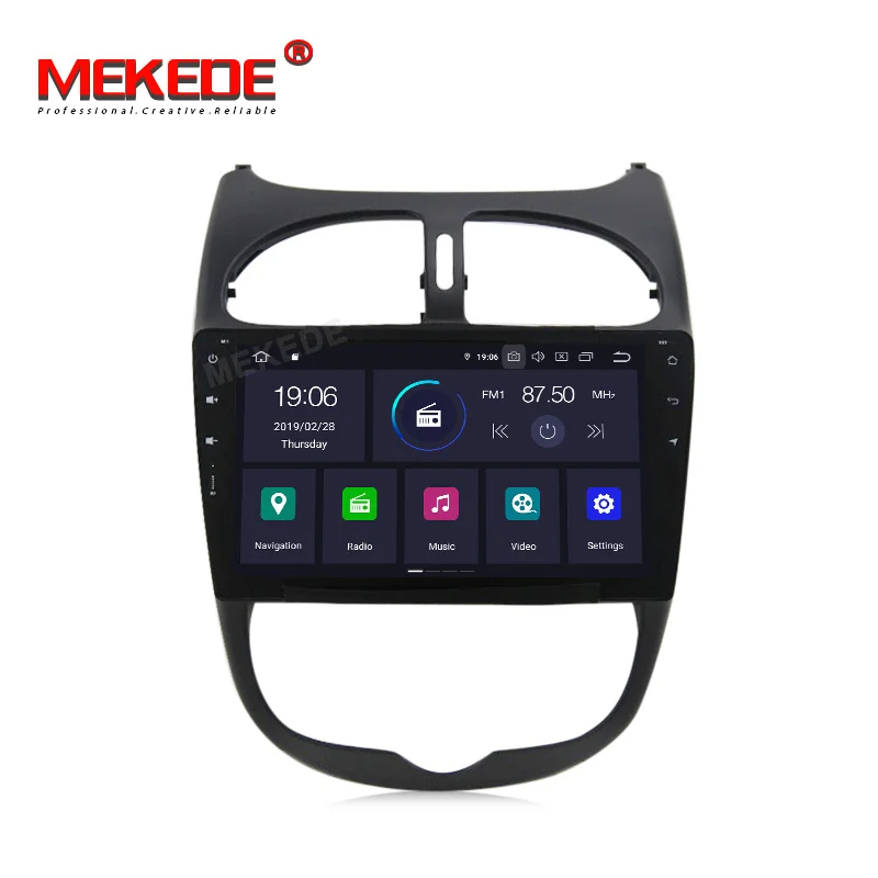 MEKEDE HD 1024X600 1 din 9 дюймов 4 ядра Android 9,0 автомобильный dvd-плеер для peugeot 206 авто gps навигация радио мультимедиа BT wifi