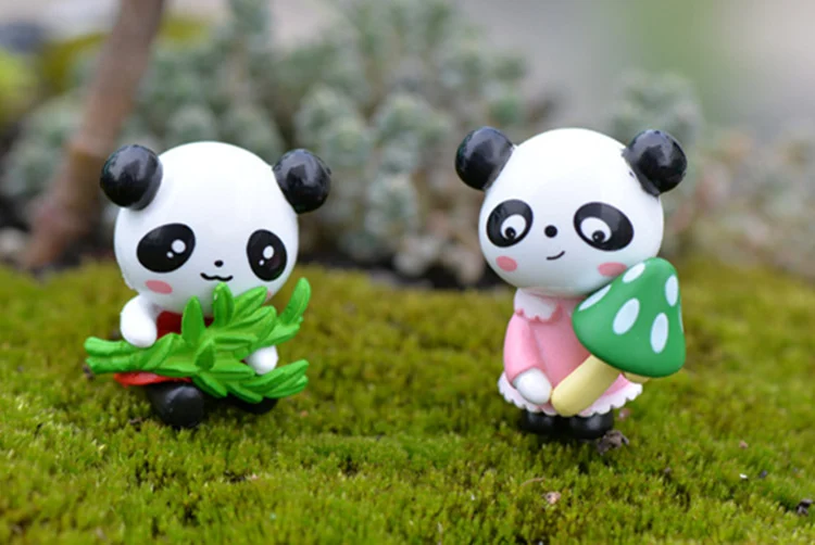 Dreamme 4 styles Naughty Panda 3.7cm PVC Cute Miniature Figurine Anime Action Figure Toys for Home Garden Decor DIY Accessories | Игрушки и