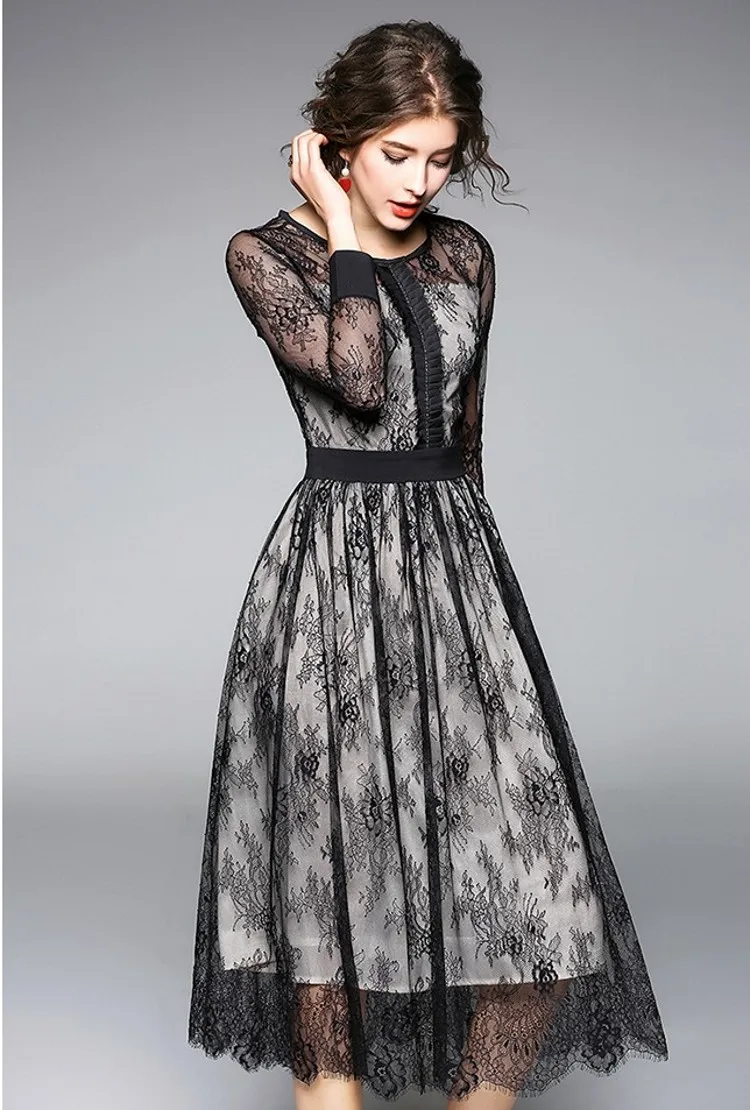 2018 Новый Демисезонный мода Европы Женская одежда цветы лоскутное кружевное