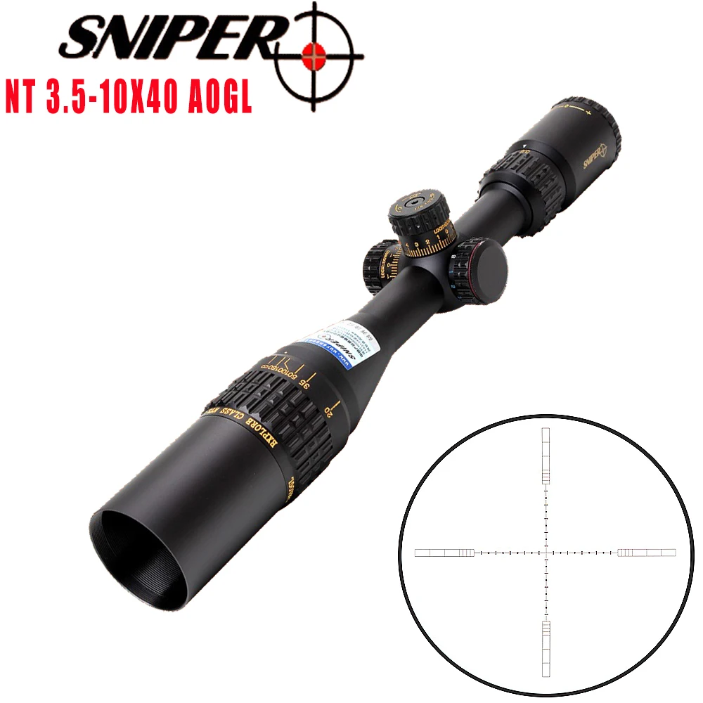 SNIPER NT 3,5-10X40 AOGL Охотничий Тактический оптический прицел с гравированным стеклом для винтовки llluminate с блокировкой высоты ветра