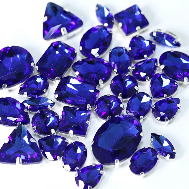 50ps Mixed Shapeds Colors Sizes Pointback Sew On Rhinestone with Claw Settings Glass Crystal Sewing Chatons in Claws Dress Y1906 | Дом и сад