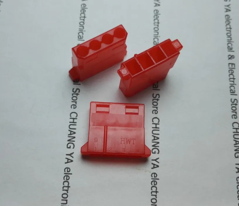 50 шт./1 лот molex красный большой 4P 4D штекер для ПК компьютера ATX IDE разъем питания пластиковый корпус