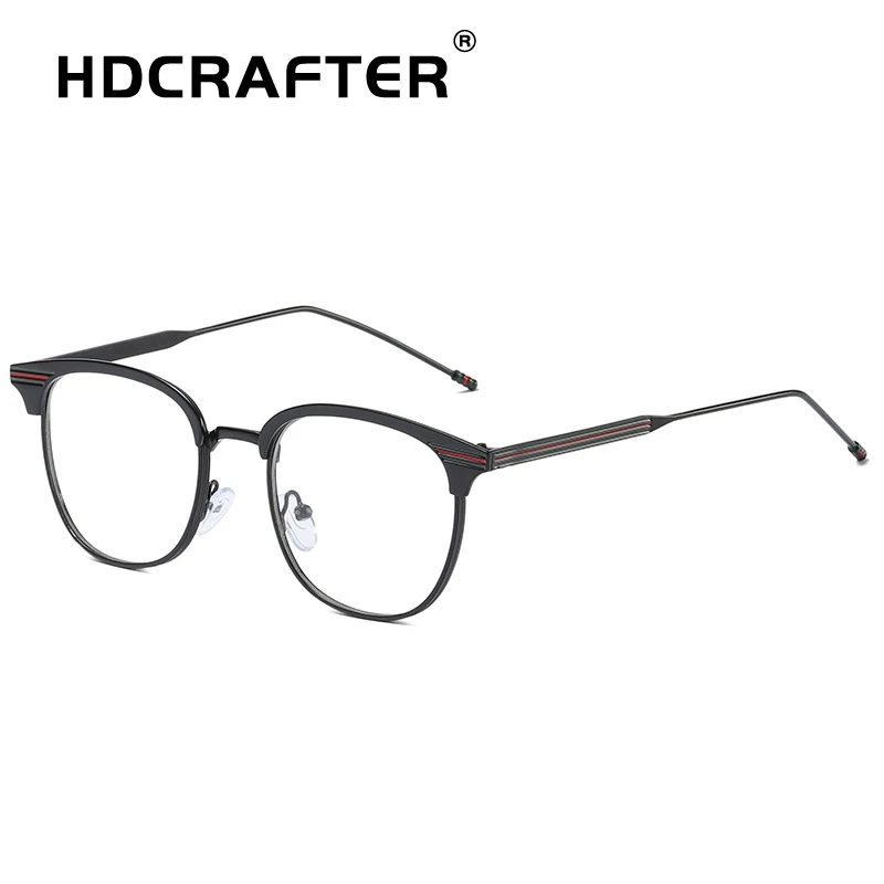 Мужские и женские ретро очки прозрачная металлическая оправа для очков черные