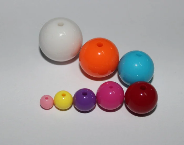 Оптовая продажа смешанные однотонные акриловые Круглые бусины-разделители для