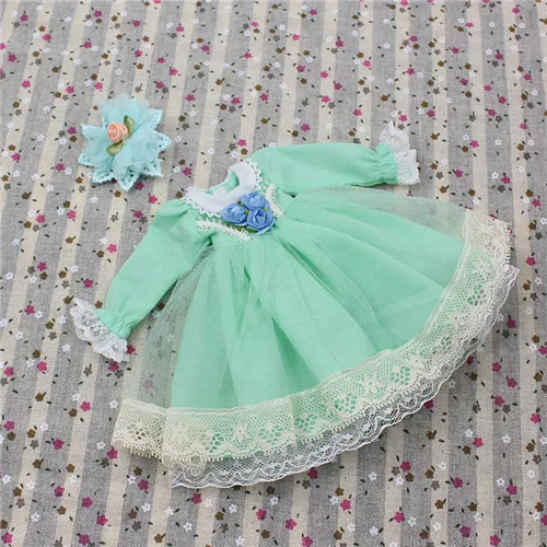 green Blyth кукольная одежда Цветочное платье кружевное платье для тела licca icy - Цвет: green