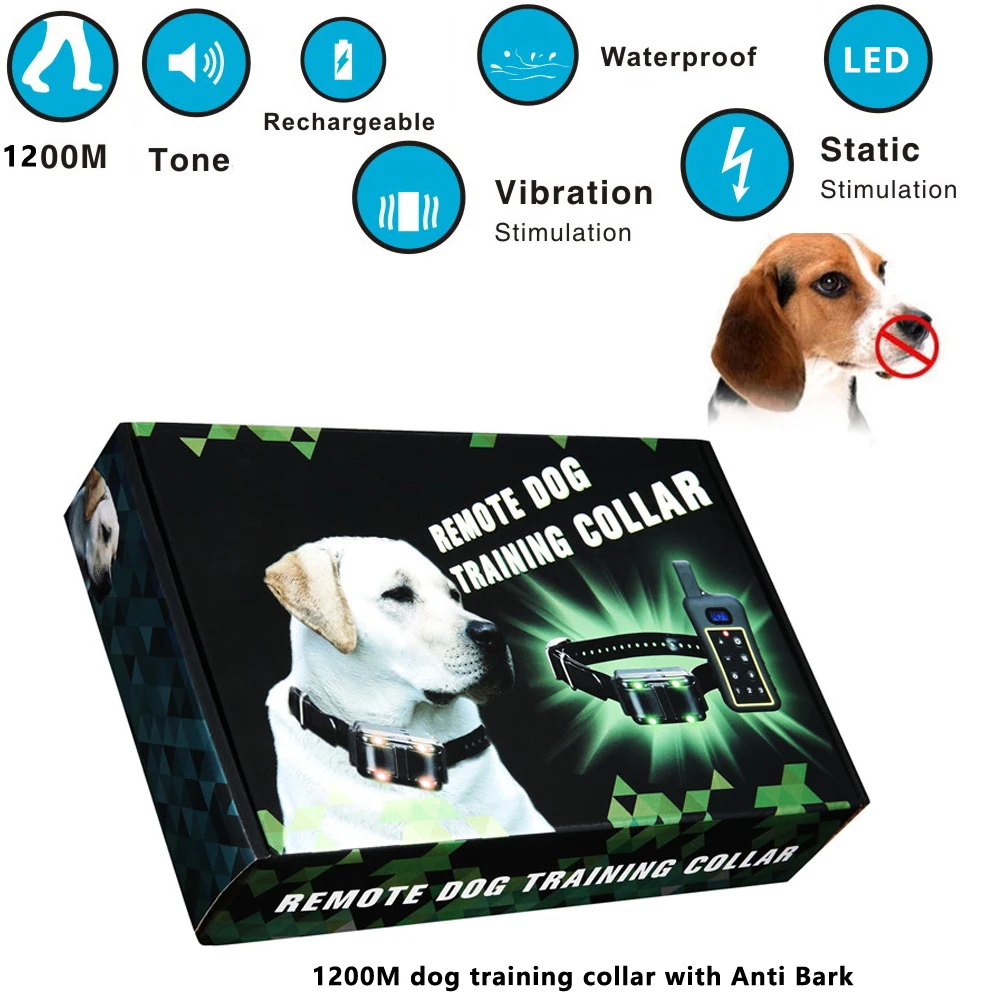 

Buy High Quality Remote 2 in 1 Auto Anti bark Collar PTS 1200 Dog Training Shock Collars For 1/2/3 Dogs