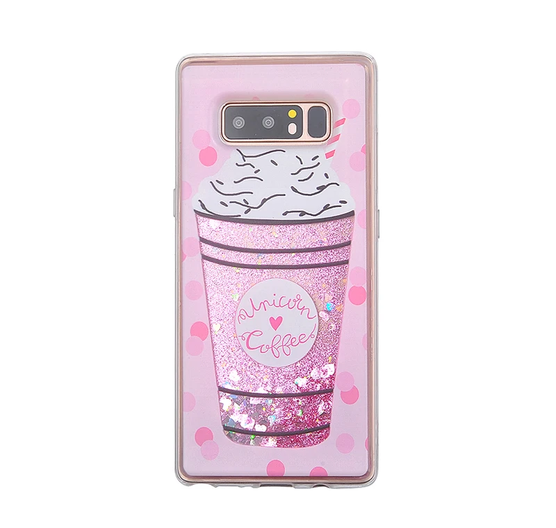 Напиток bottle динамический Жидкий чехол для Samsung Galaxy S6 S7 Edge S8 Plus Bling Star зыбучие пески