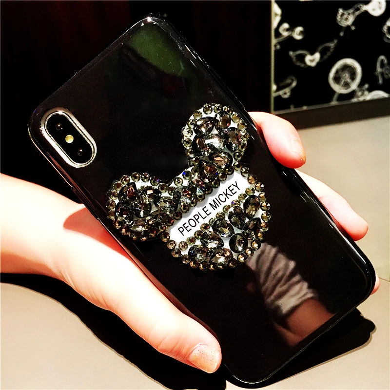 Чехол FlyTo для IPhone 7 8 Plus чехол с Микки и стразами телефона 6 6S X|Бамперы| |