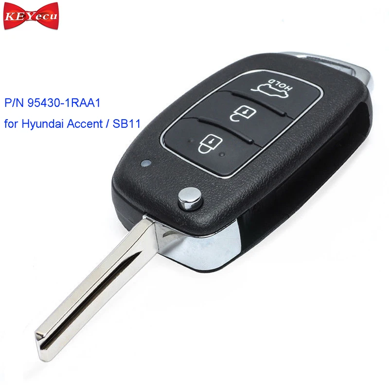 KEYECU для hyundai Accent SB11 2013 пульт дистанционного управления автомобильный брелок 433 МГц 95430-1RAA1