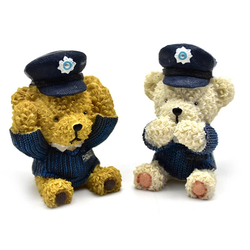 3D форма для шоколада маленький медведь полицейский стиль конфеты сахарной пасты